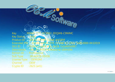 รหัสผลิตภัณฑ์คอมพิวเตอร์จัดส่งที่รวดเร็ว รหัสผลิตภัณฑ์ Windows 8.1 Pro สำหรับพีซี