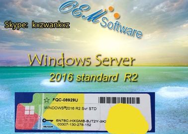 ขายปลีก Windows Server 2016 Standard R2, รหัสเปิดใช้งาน Oem Coa Sticker