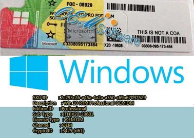 Windows 10 Pro Oem Sticker Professional Win 10 Pro การเปิดใช้งานฉลาก COA แบบออนไลน์
