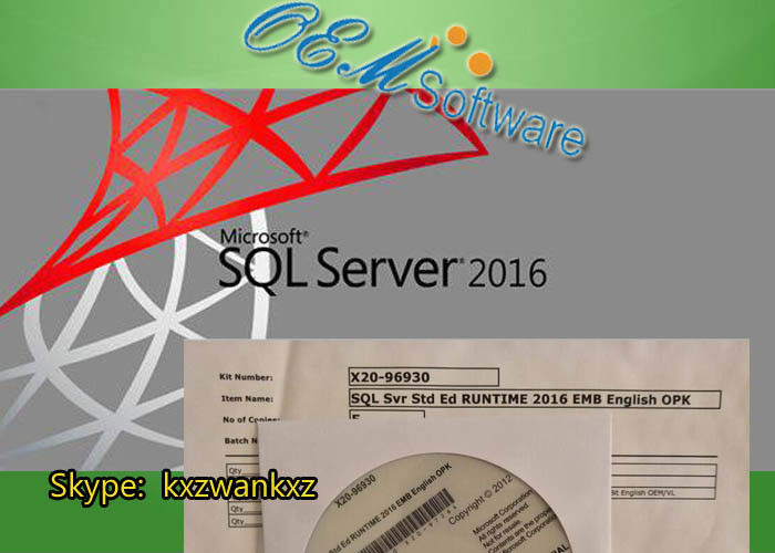 สิทธิ์การใช้งานคีย์มาตรฐาน MS SQL Windows Server 2016 X20-96930 แพ็คเกจ Std OPK ในตัว