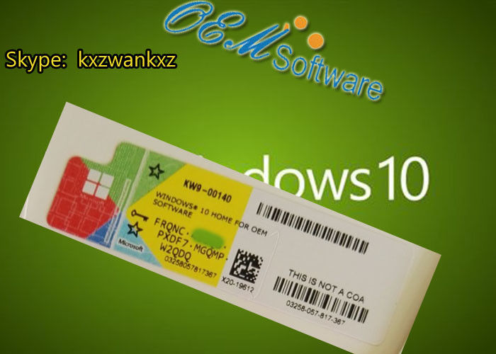 การเปิดใช้งานออนไลน์รหัสการขายปลีก Windows 10 Coa Sticker นำไปใช้กับพีซีแล็ปท็อป