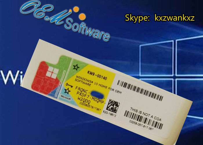 ปรับแต่ง FQC Windows 10 Home Coa Sticker ด้วย Oem Activation Key Blank COA