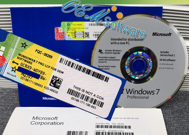 คอมพิวเตอร์ Windows 7 Professional Box Oem Pack Oem Key โฮโลแกรม COA Sticker DVD