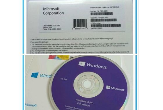 รหัสการขายปลีกการเปิดใช้งาน Windows 10 Pro Oem Pack ออนไลน์รับรางวัล 10 DVD Box