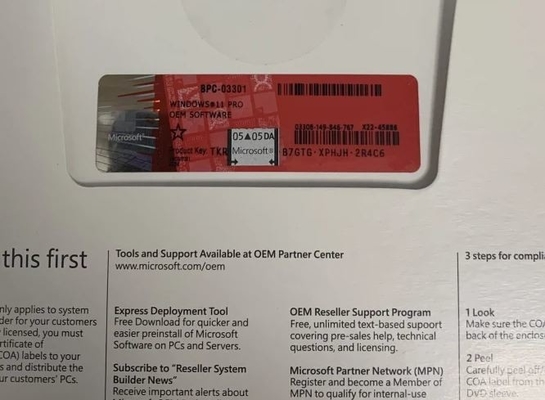 Coa Sticker Dvd Box คีย์การเปิดใช้งาน Windows 11 ขายปลีก OEM
